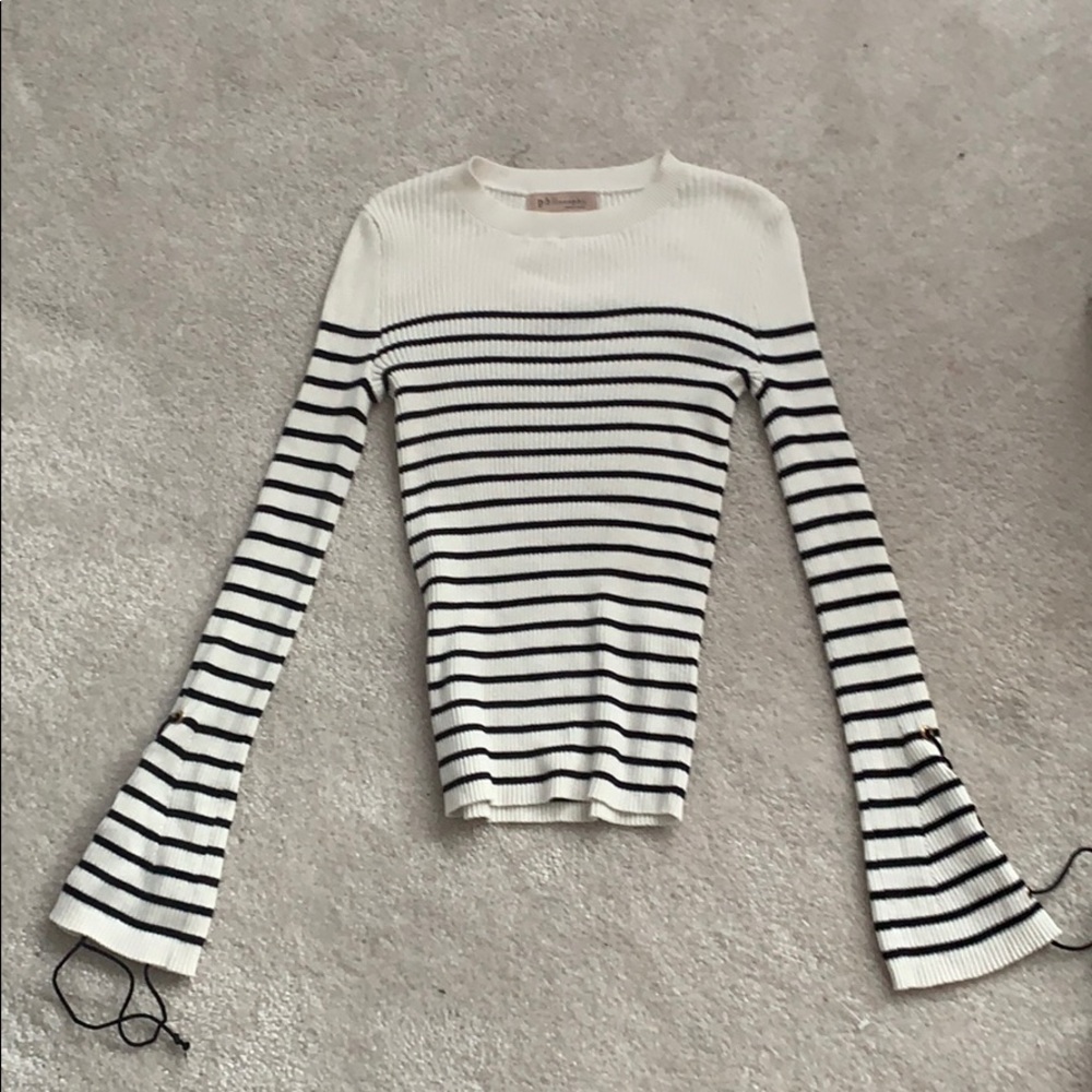 Black and white striped sweater